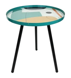 Tavolini- Tavolino da salotto "mira" verde e nero, ø35 cm