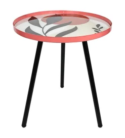 Clearance Tavolino da salotto "mira" rosa e nero, ø35 cm Tavolini