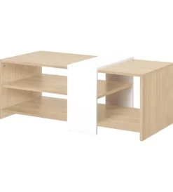 Tavolini- Tavolino da soggiorno "aladin" quercia e bianco, 100x53x41,5 cm