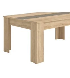 BellaHome Tavolini|Tavolino da soggiorno quercia con inserto bianco e grigio, 112x65,5x46,5 cm