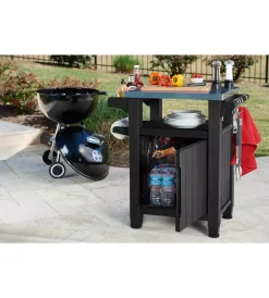Keter Mobili Da Giardino E Accessori|Tavolino "utility x" per bbq in resina - 150 l 82x52x90 cm grafite