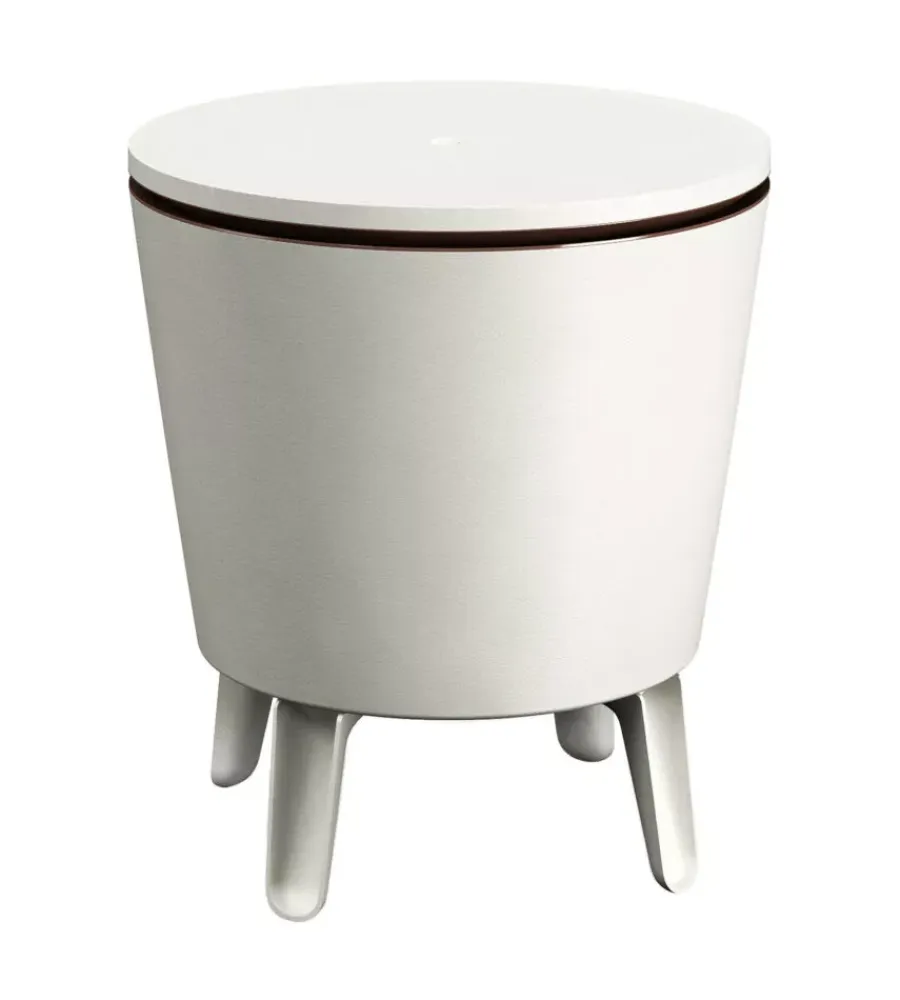 Clearance Tavolino portaghiaccio portatile "cool bar" bianco, 49,5x49,5x84,5 cm Mobili Da Giardino E Accessori