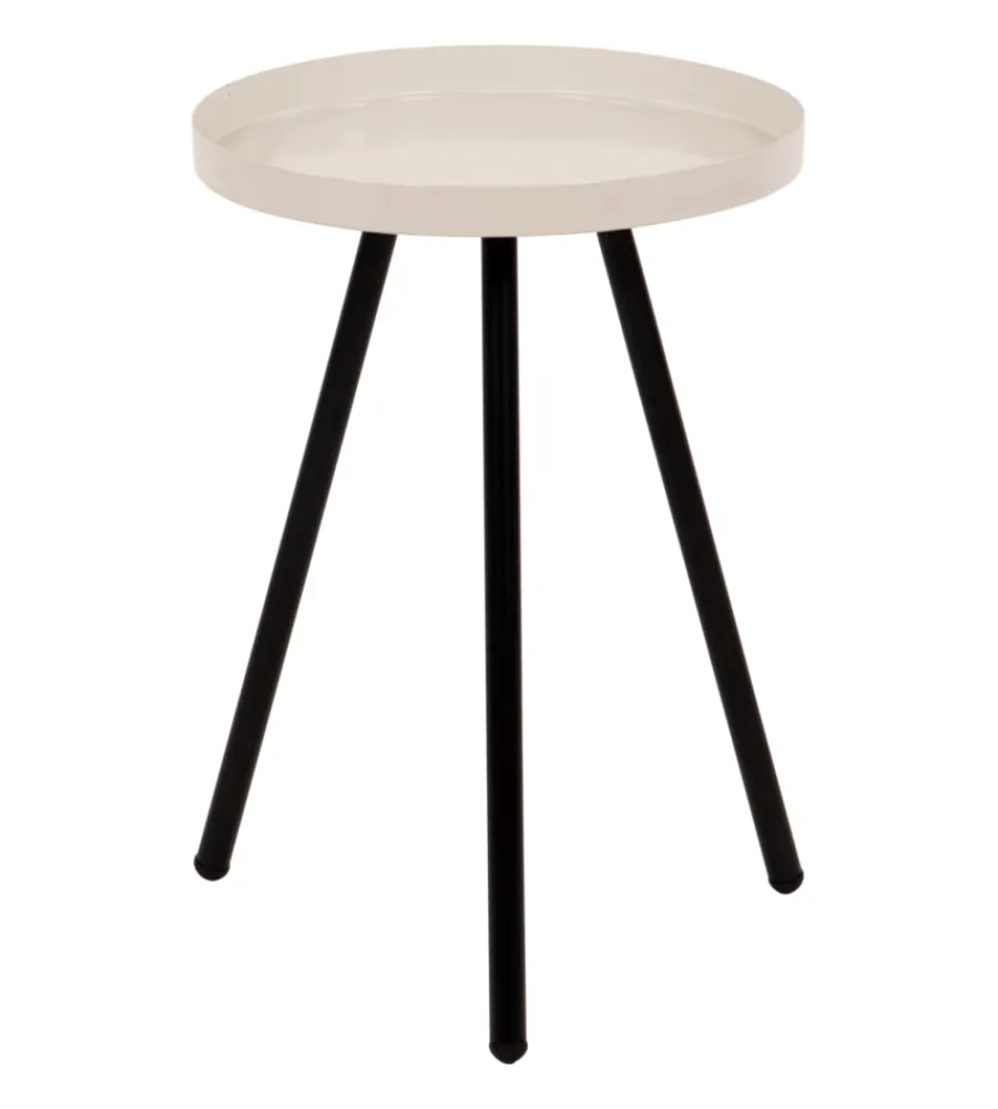 Tavolini- Tavolino salotto "dalton" crema, ø30 cm