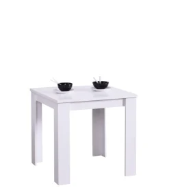 Tavoli-BellaHome Tavolo "alicante" bianco opaco, 80x80x75cm