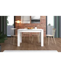 Discount Tavolo allungabile bianco lucido, 120-160x80x76,2 cm Tavoli