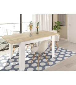 Tavoli- Tavolo allungabile rovere bianco, 140/190x90cm