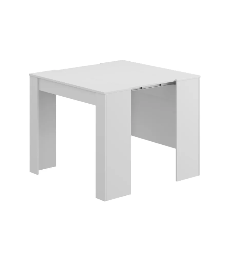 New Tavolo consolle multiposizione estensibile bianco lucido, 90x51x78 cm Tavoli