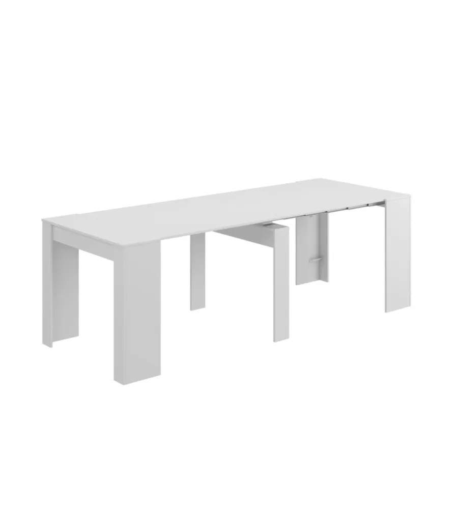 New Tavolo consolle multiposizione estensibile bianco lucido, 90x51x78 cm Tavoli
