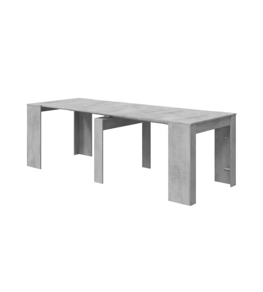 Tavoli- Tavolo consolle multiposizione estensibile cemento, 90x51x78 cm