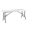 Campeggio-EuroGarden Tavolo da campeggio pieghevole in polietilene bianco 183x76x72 cm