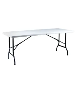 Campeggio-EuroGarden Tavolo da campeggio pieghevole in polietilene bianco 183x76x72 cm