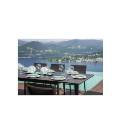 Mobili Da Giardino E Accessori- Tavolo da esterno allungabile solaria "san donato" in alluminio antracite 160/240x102x75 cm