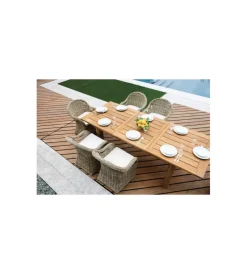 Mobili Da Giardino E Accessori|Tavolo da esterno allungabile solaria "sumatra" in teak riciclato 180/250x100x77 cm