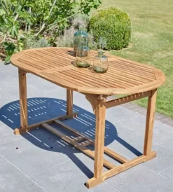 Online Tavolo da esterno allungabile ovale in legno  di acacia 150/200x100x75 cm Mobili Da Giardino E Accessori