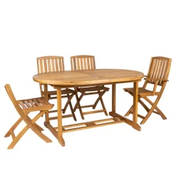 Online Tavolo da esterno allungabile ovale in legno  di acacia 150/200x100x75 cm Mobili Da Giardino E Accessori