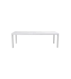Mobili Da Giardino E Accessori|Tavolo da esterno allungabile solaria "naxos" in alluminio bianco 160/240x90x77 cm