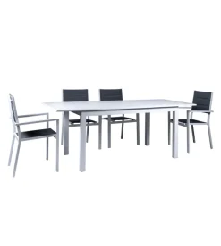 Clearance Tavolo da esterno allungabile in alluminio grigio chiaro 210/152x89x75 cm Mobili Da Giardino E Accessori