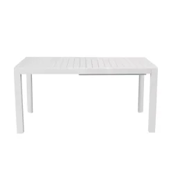 Mobili Da Giardino E Accessori- Tavolo da esterno allungabile solaria "giacinto" in alluminio bianco 100/150x150x77 cm