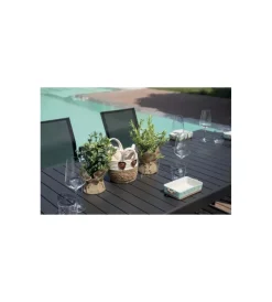 New Tavolo da esterno allungabile solaria "naxos" in alluminio antracite 160/240x90x77 cm Mobili Da Giardino E Accessori