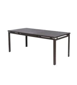 Clearance Tavolo da esterno allungabile "california" in ferro e polietilene antracite 180/240x90x75 cm Mobili Da Giardino E Accessori
