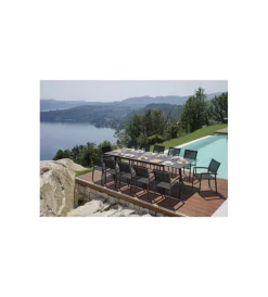Mobili Da Giardino E Accessori- Tavolo da esterno allungabile solaria "porto ercole" in alluminio antracite 200/300x102x75 cm