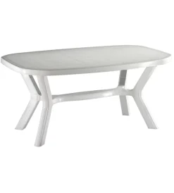 Mobili Da Giardino E Accessori|Tavolo da esterno "antibe" in polipropilene bianco 160x90x73 cm