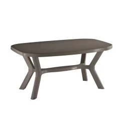 New Tavolo  da esterno "antibe" in polipropilene taupe 160x90x73 cm Mobili Da Giardino E Accessori