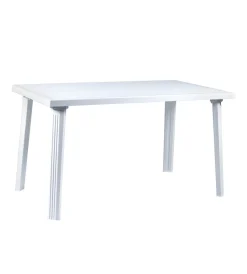 Mobili Da Giardino E Accessori- Tavolo da esterno "domingo" in polipropilene bianco 130x75x73 cm