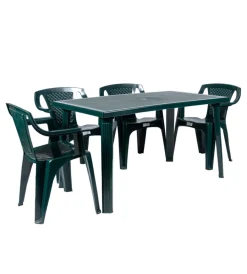 Discount Tavolo da esterno "domingo" in polipropilene verde 130x75x73 cm Mobili Da Giardino E Accessori