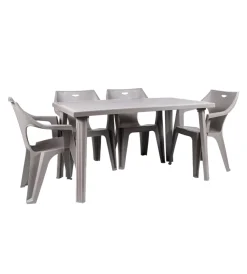 Mobili Da Giardino E Accessori|Tavolo da esterno "domingo" in polipropilene taupe 130x75x73 cm