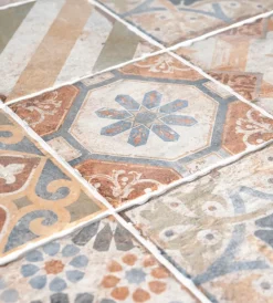 Mobili Da Giardino E Accessori-EuroGarden Tavolo da esterno "pompei" in ferro con top piastrelle gres 120x80x75 cm
