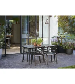 Keter Mobili Da Giardino E Accessori|Tavolo da esterno "metalea" in polipropilene bronzo 146x87x75 cm