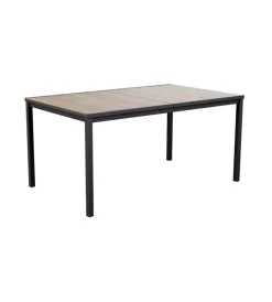 Keter Mobili Da Giardino E Accessori|Tavolo da esterno "porto 160" in metallo grafite e piano effetto legno frassino 159x95x75 cm