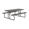 Tavolo da esterno pieghevole "picnic" in polietilene marrone bronzo 183x145x74 cm Mobili Da Giardino E Accessori