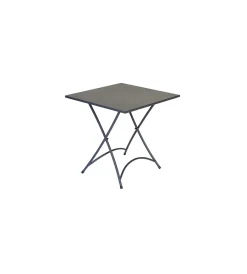 Mobili Da Giardino E Accessori- Tavolo da esterno pieghevole solaria "orta" in ferro antracite 70x70x74 cm