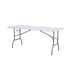 Mobili Da Giardino E Accessori- Tavolo da esterno rettangolare pieghevole solaria "catering" con maniglia in polietilene 180x75x74 cm