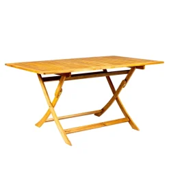 Discount Tavolo da esterno rettangolare pieghevole "trapani" in legno di acacia 150x90x75 cm Mobili Da Giardino E Accessori