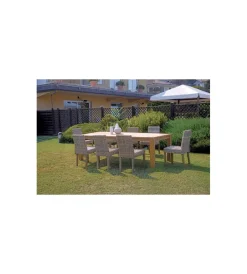 Mobili Da Giardino E Accessori- Tavolo da esterno solaria "giacarta" in teak riciclato 250x100x77 cm