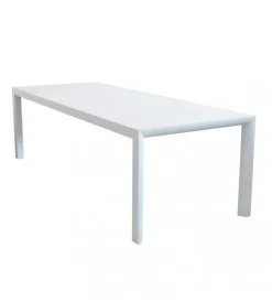 Mobili Da Giardino E Accessori- Tavolo da giardino allungabile elica garden "houston" in alluminio bianco 160/240x100x75 cm
