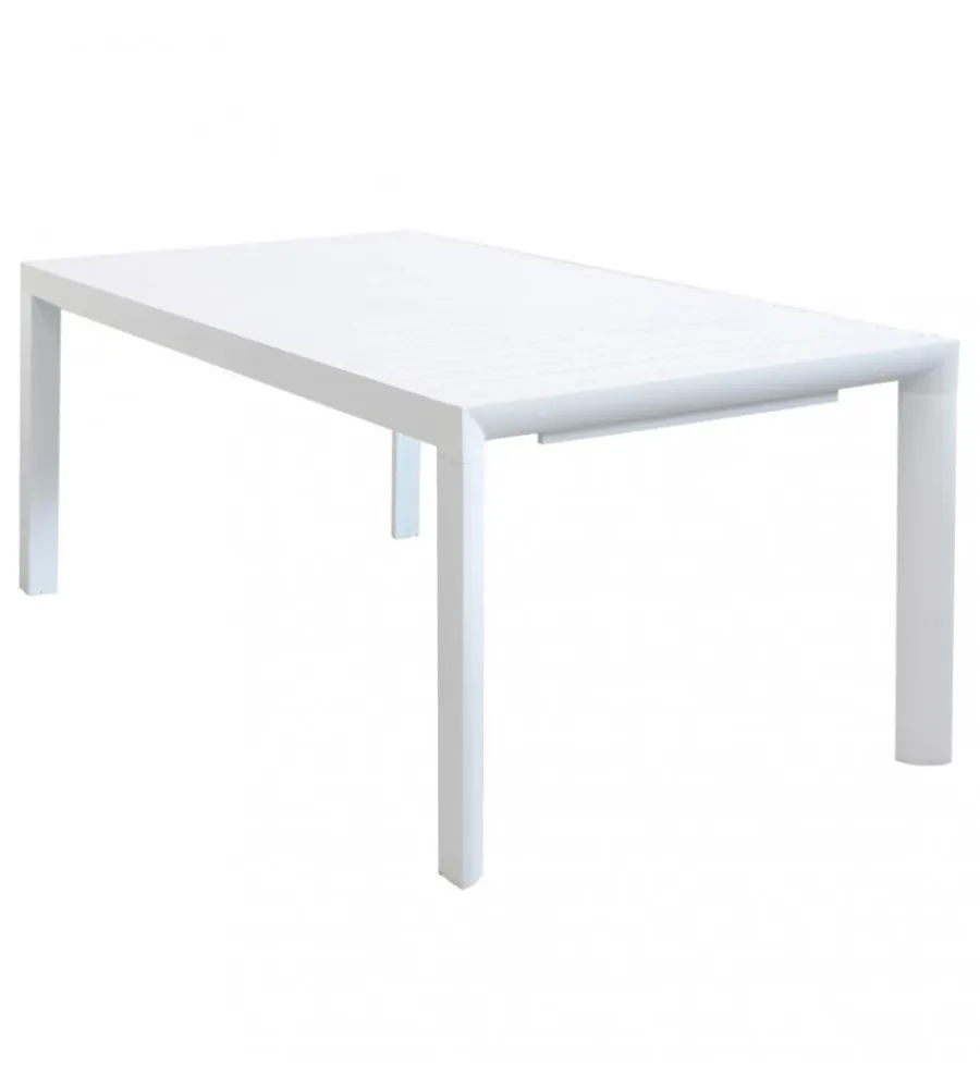 Mobili Da Giardino E Accessori- Tavolo da giardino allungabile elica garden "houston" in alluminio bianco 160/240x100x75 cm