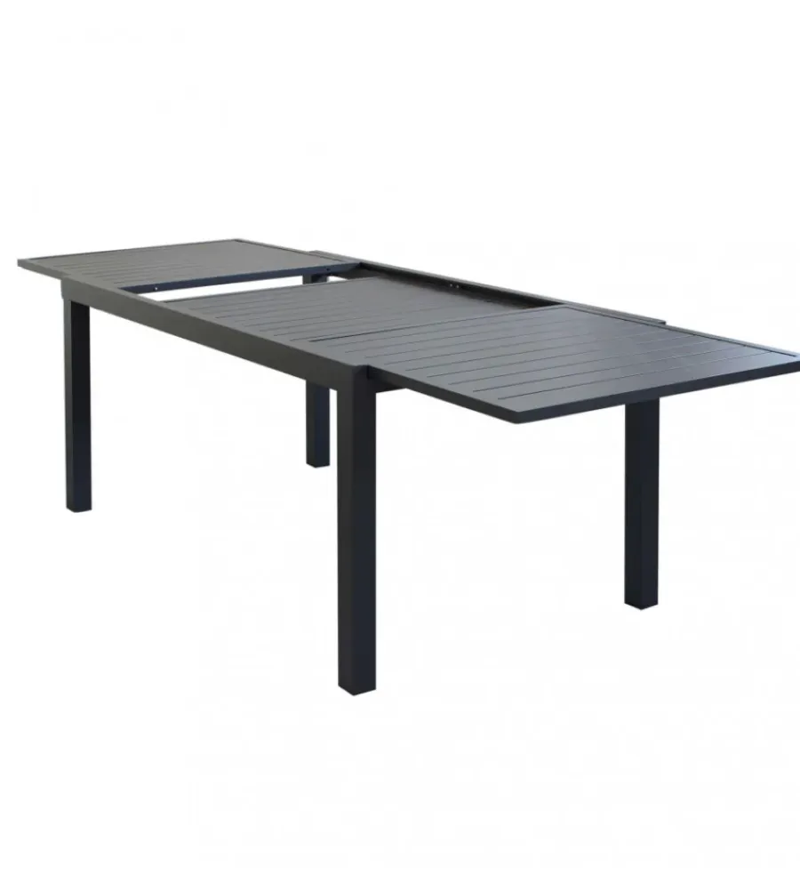 Mobili Da Giardino E Accessori- Tavolo da giardino allungabile elica garden "formentera" in alluminio antracite 160/240x100x75 cm