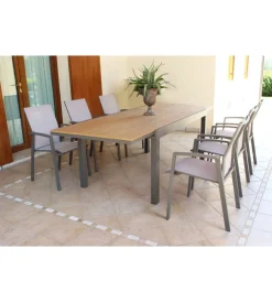 Discount Tavolo da giardino allungabile elica garden "cayman" in alluminio e polywood taupe 160/240x95x74 cm Mobili Da Giardino E Accessori