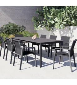 Mobili Da Giardino E Accessori|Tavolo da giardino allungabile elica garden "sacramento" in alluminio antracite 165/215x85x75 cm