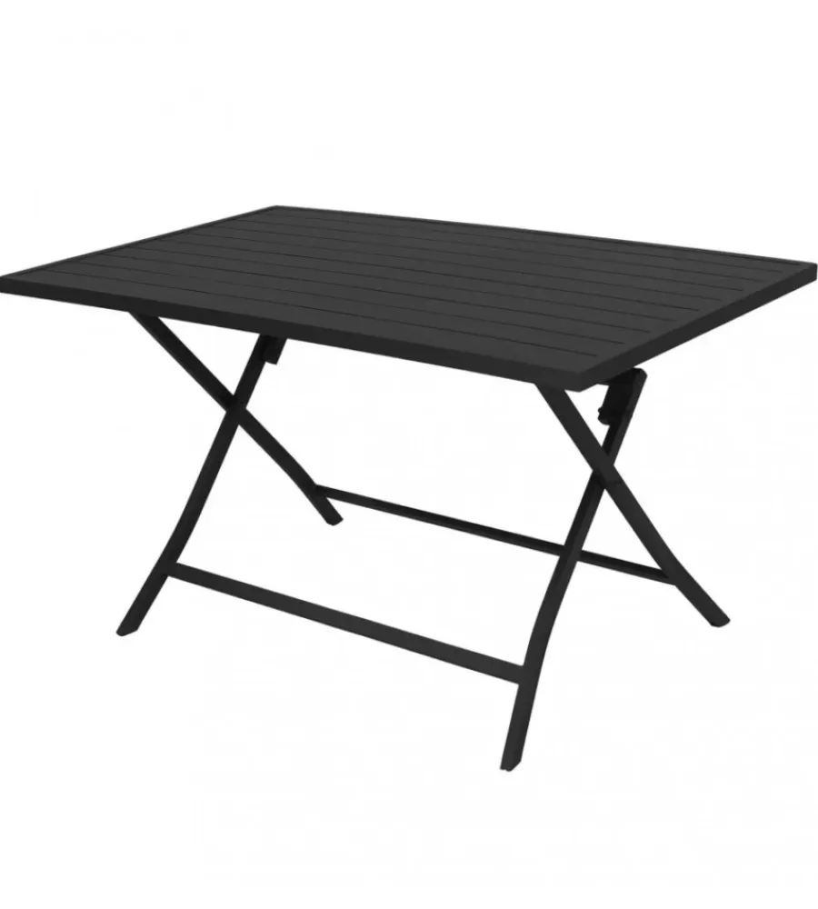 Mobili Da Giardino E Accessori- Tavolo da giardino pieghevole elica garden "alabama" in alluminio antracite 77x130x73 cm