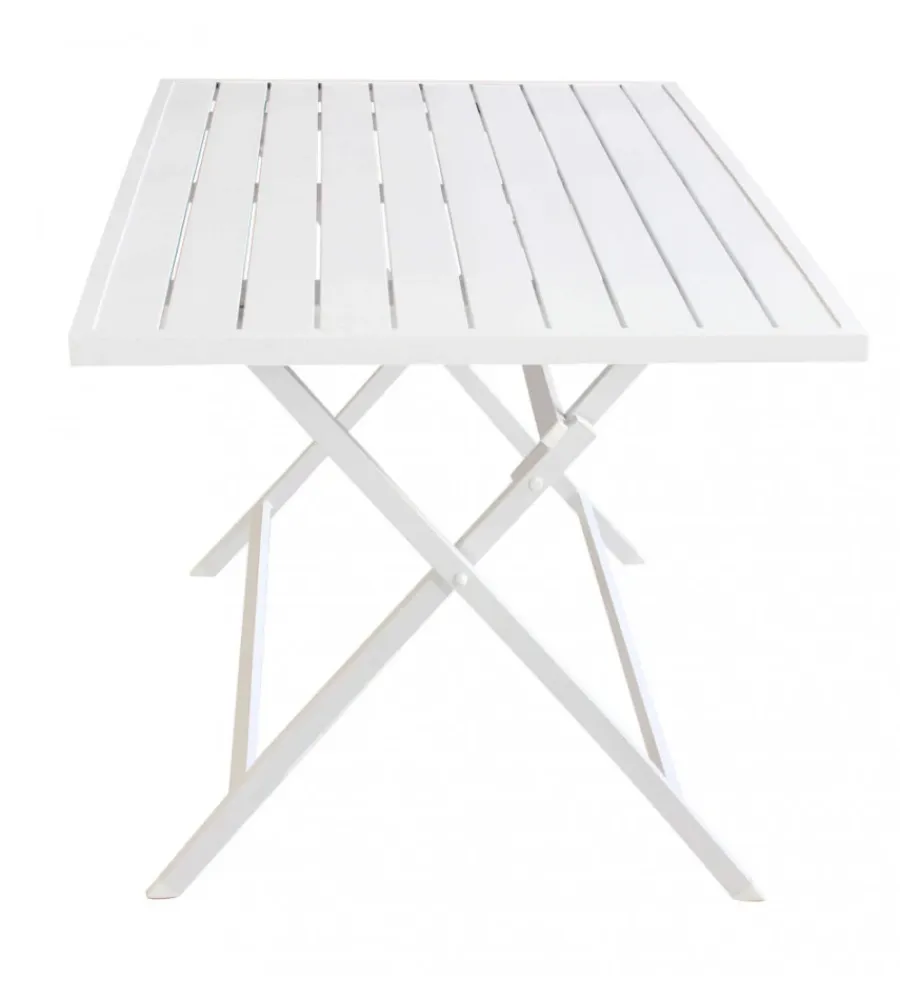 Mobili Da Giardino E Accessori- Tavolo da giardino pieghevole elica garden "alabama" in alluminio bianco 77x130x73 cm