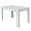 Tavoli|Tavolo da pranzo estensibile bianco lucido, 140-190x90x78 cm