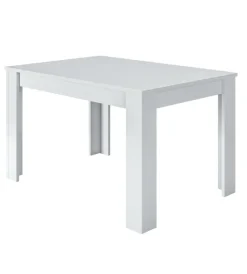 Tavoli|Tavolo da pranzo estensibile bianco lucido, 140-190x90x78 cm