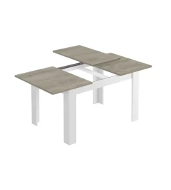 Tavoli- Tavolo da pranzo estensibile bianco e rovere, 140-190x90x78 cm