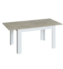Tavoli- Tavolo da pranzo estensibile bianco e rovere, 140-190x90x78 cm