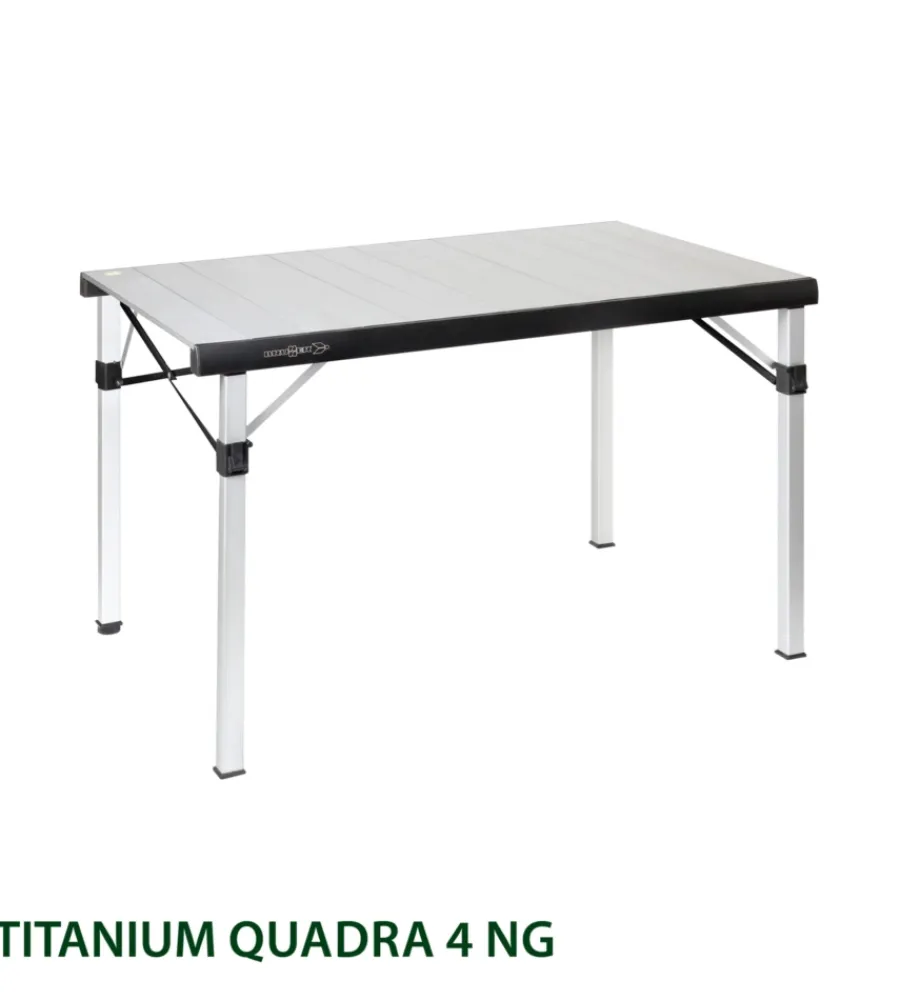 Brunner Campeggio|Tavolo pieghevole da campeggio "titanium quadra 4 ng" in alluminio 120,5x70x72 cm